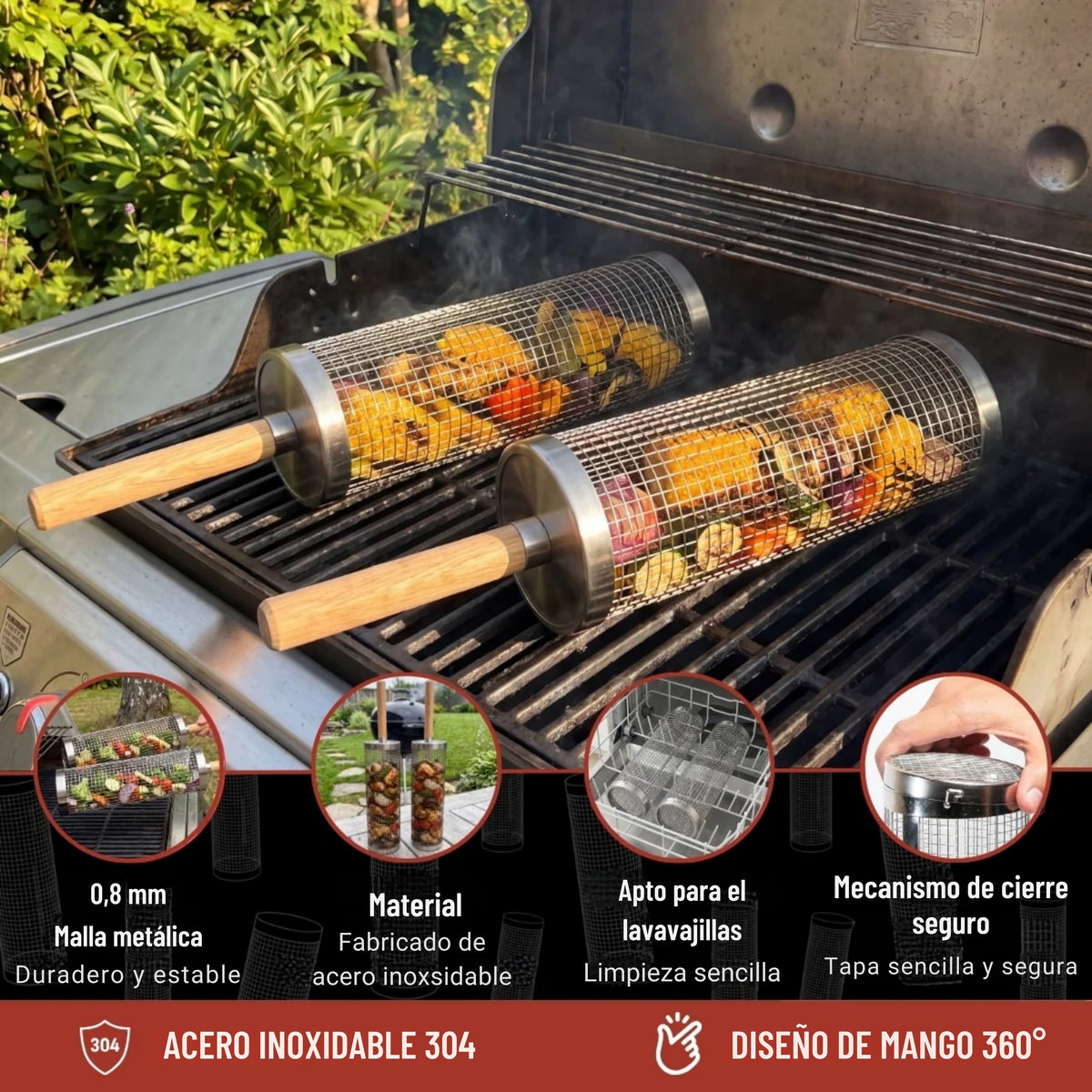 Cesta para parrilla Pro